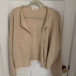Solai the Label Free Falling Button Cardigan (Natural, M)